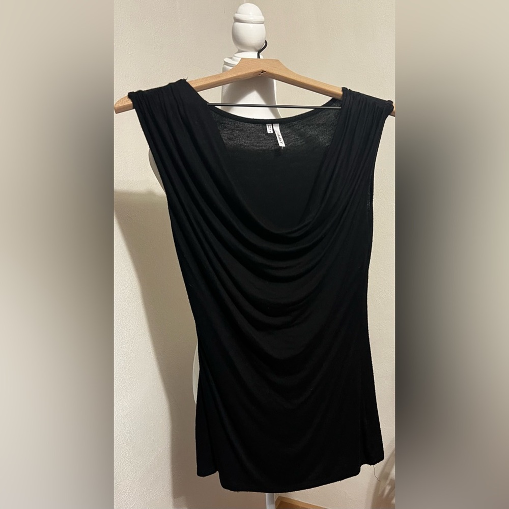 Black Draped Tank Top